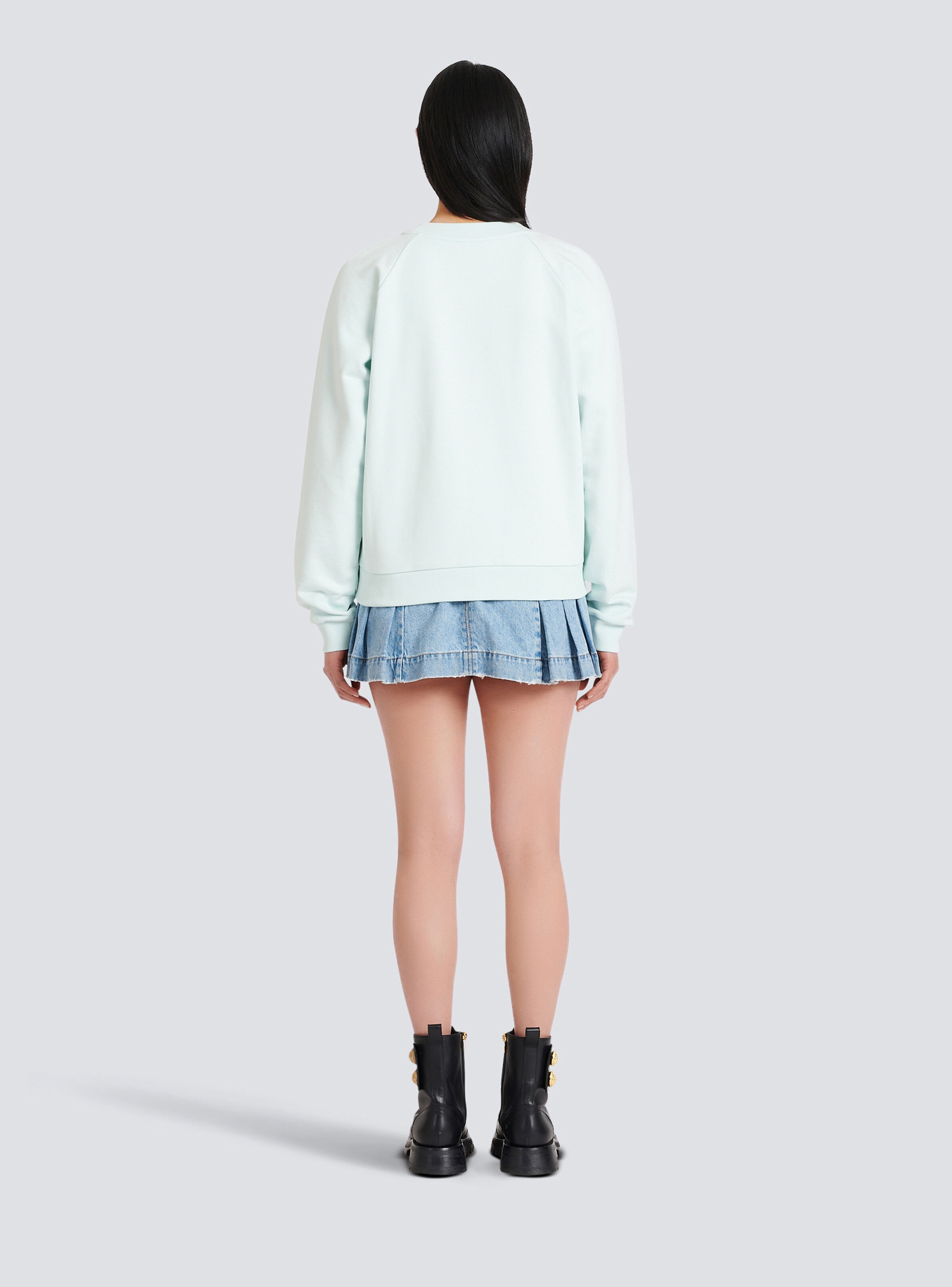 Eco-designed cotton sweatshirt with Balmain logo print - 5