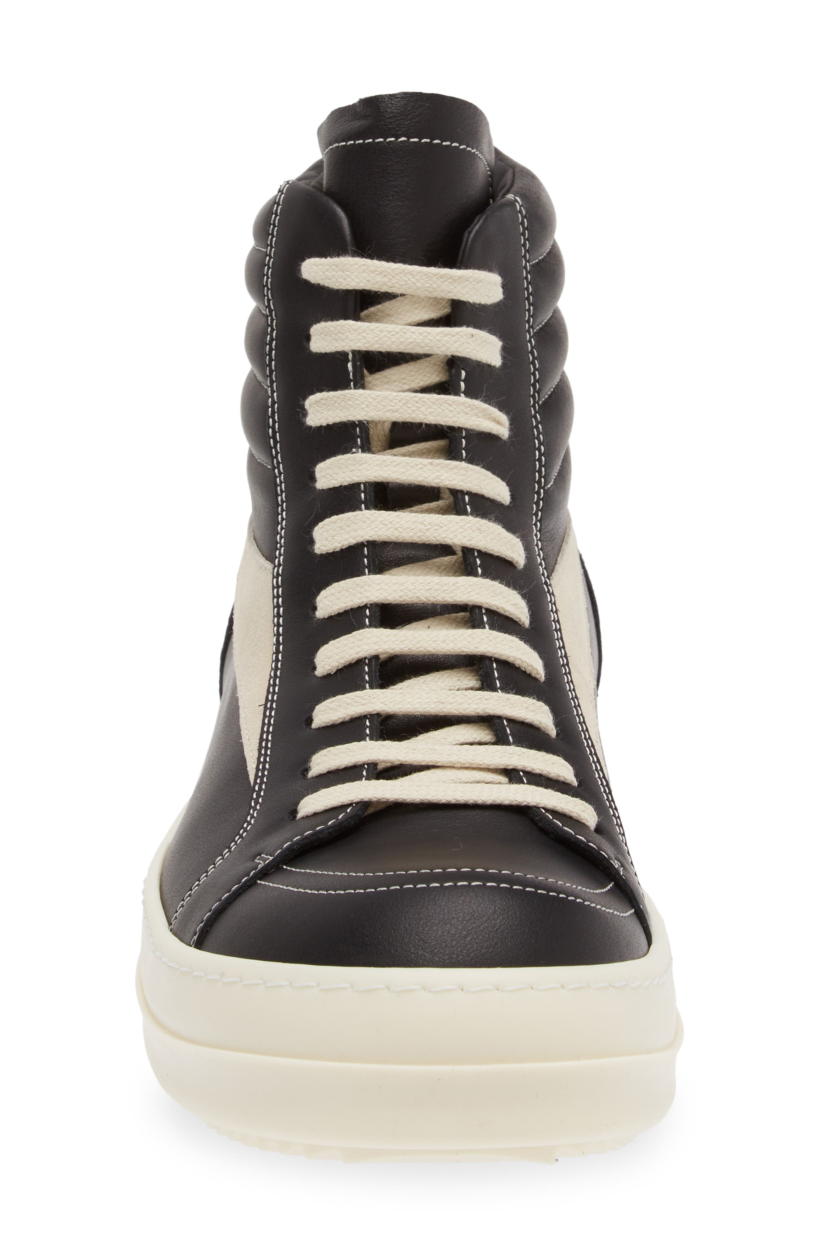 Rick Owens Porterville High Top Sneaker in Black/Milk/Milk at Nordstrom - 4