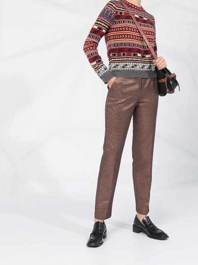 Etro metallic cropped trousers outlook