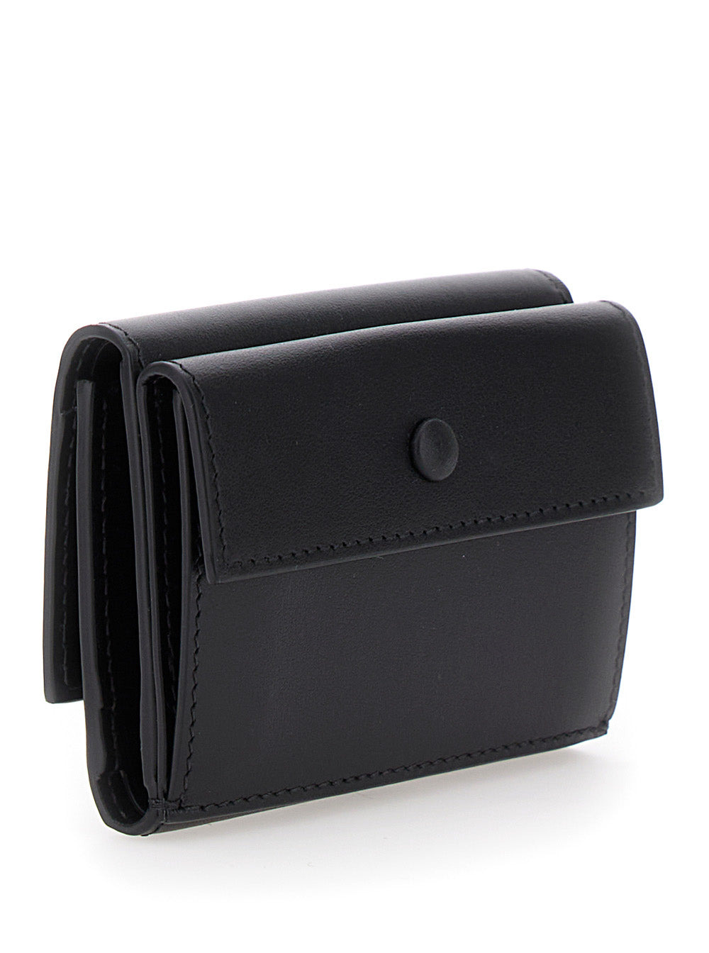 Acne Studios Men Black Trifold Wallet With Logo In Smooth Leather Man - 3