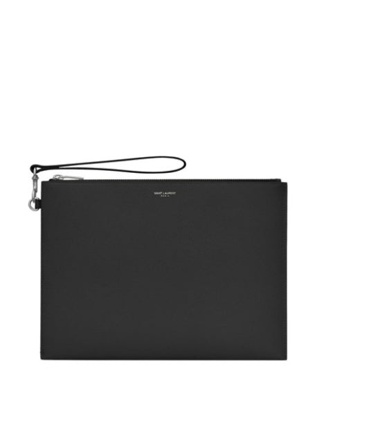 Saint Laurent zipper I-pad holder leather bag - 1