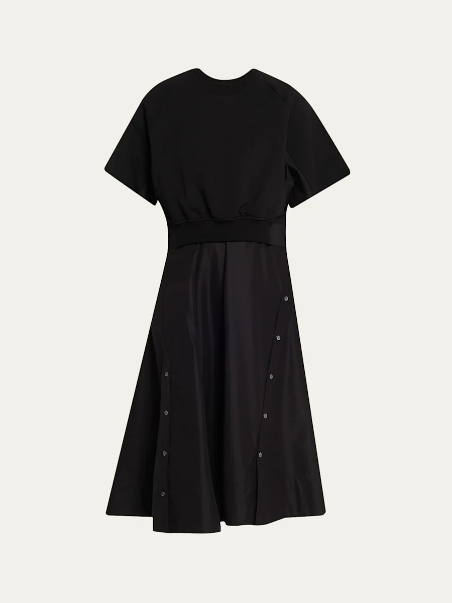 Short-Sleeve Combo Midi Dress - 1