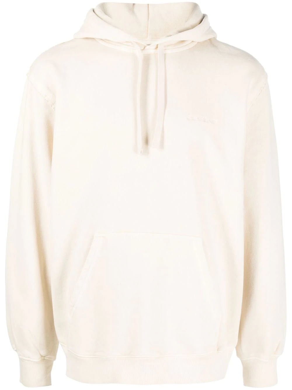 logo-embroidered cotton hoodie - 1