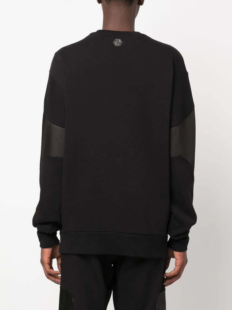 panelled skull swearshirt 4