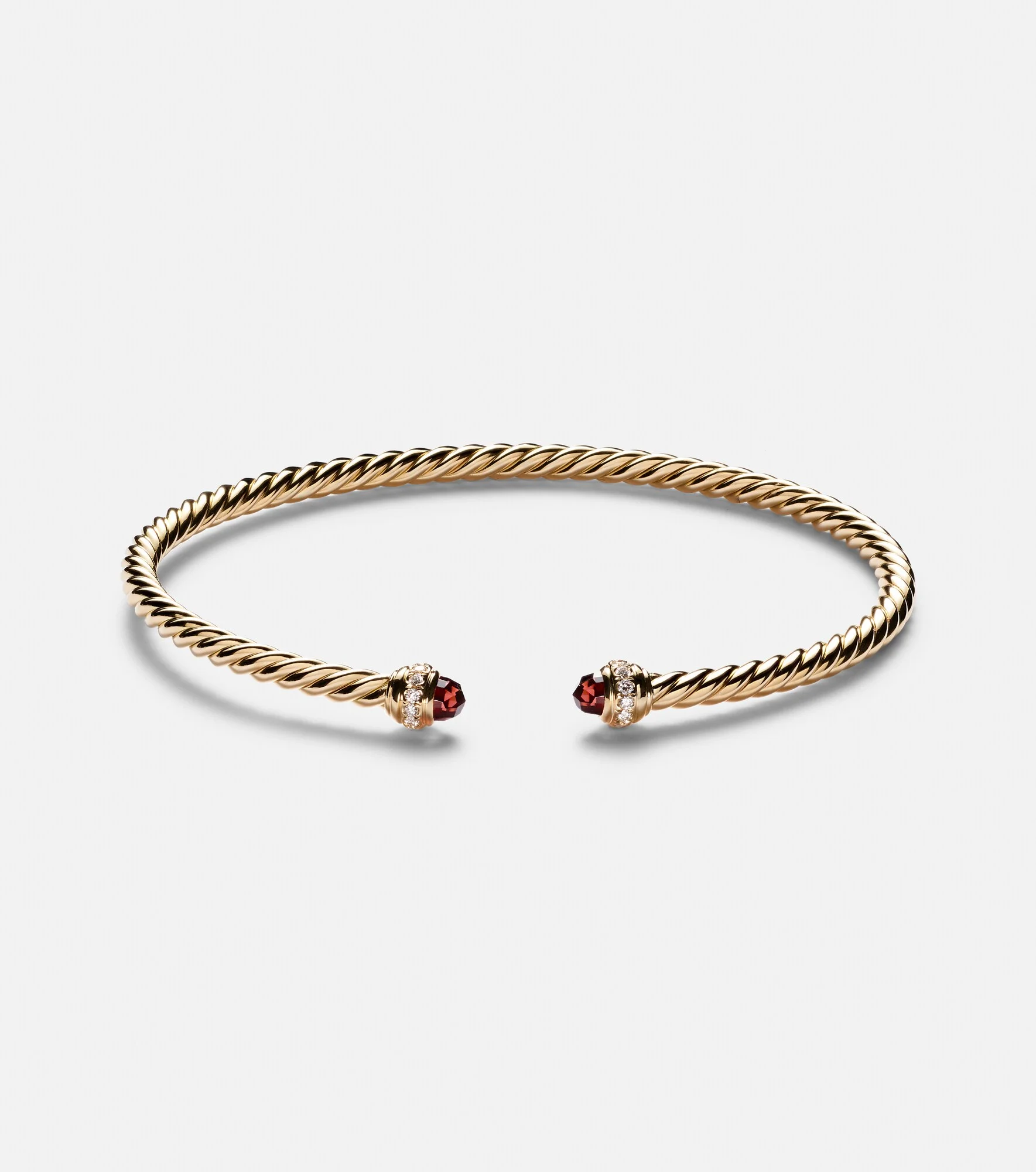Cablespira® Flex 18kt gold cuff bracelet with garnets and diamonds - 1