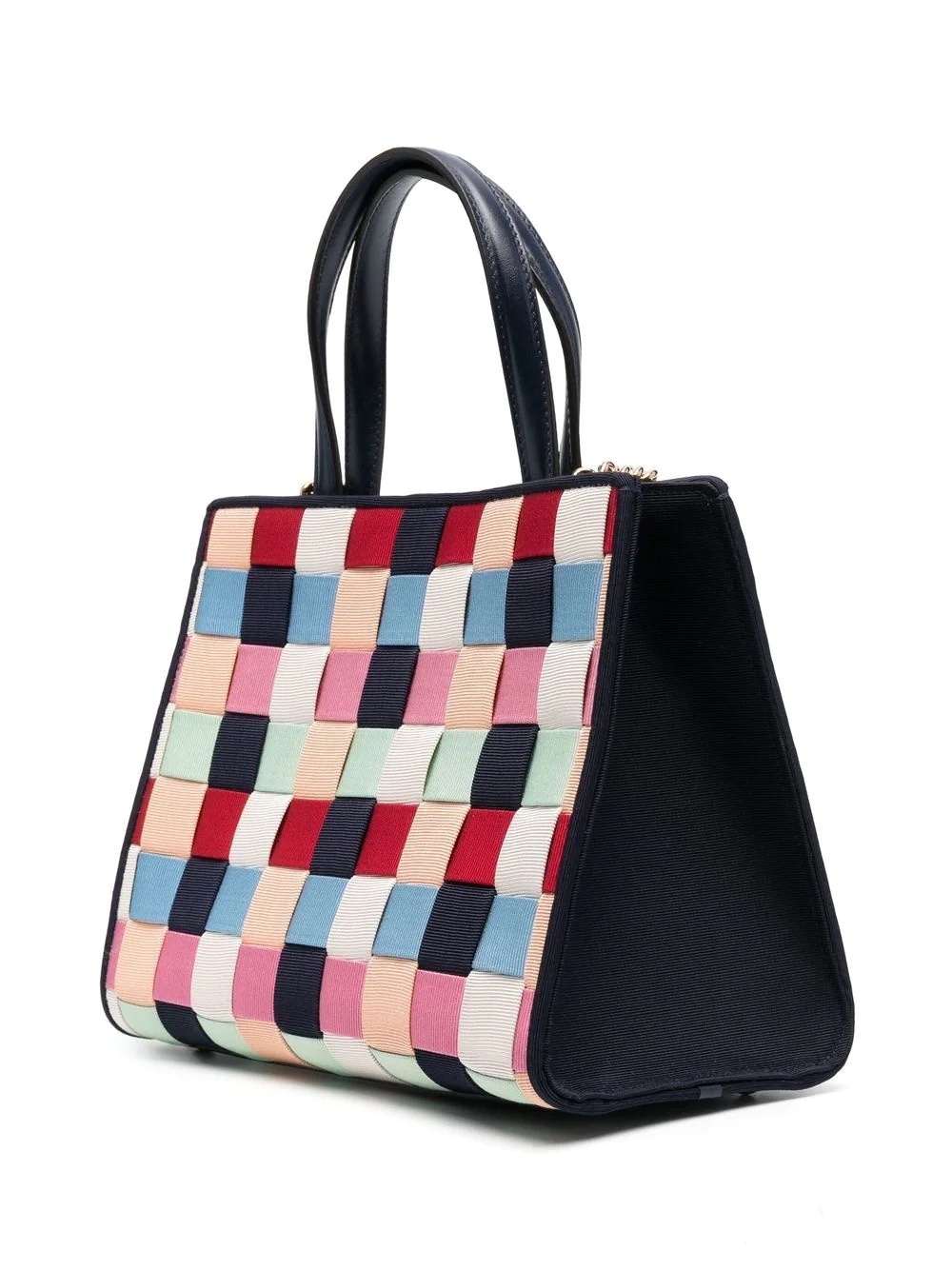 Vara colour-block grosgrain tote bag - 4