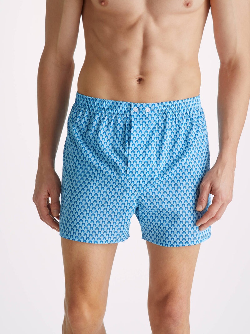 Men's Classic Fit Boxers Ledbury 65 Cotton Batiste Blue - 5