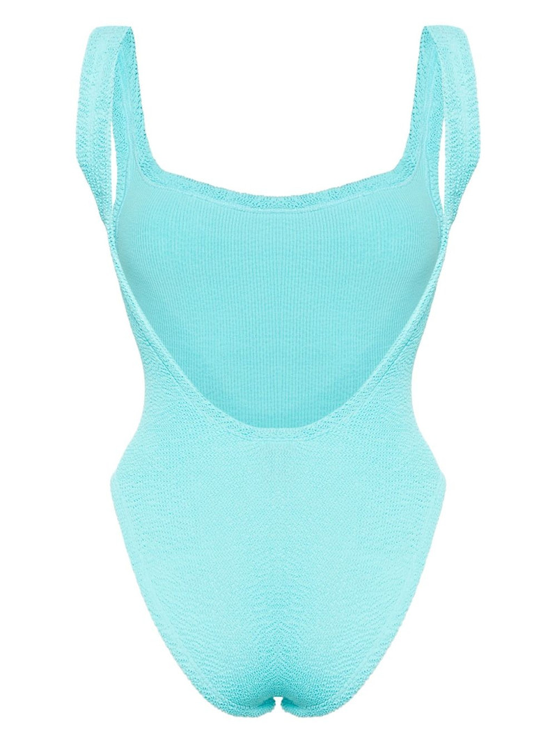 Hunza G square-neck crinkled swimsuit outlook
