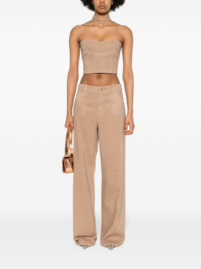 Blumarine crystal-embellished straight trousers outlook
