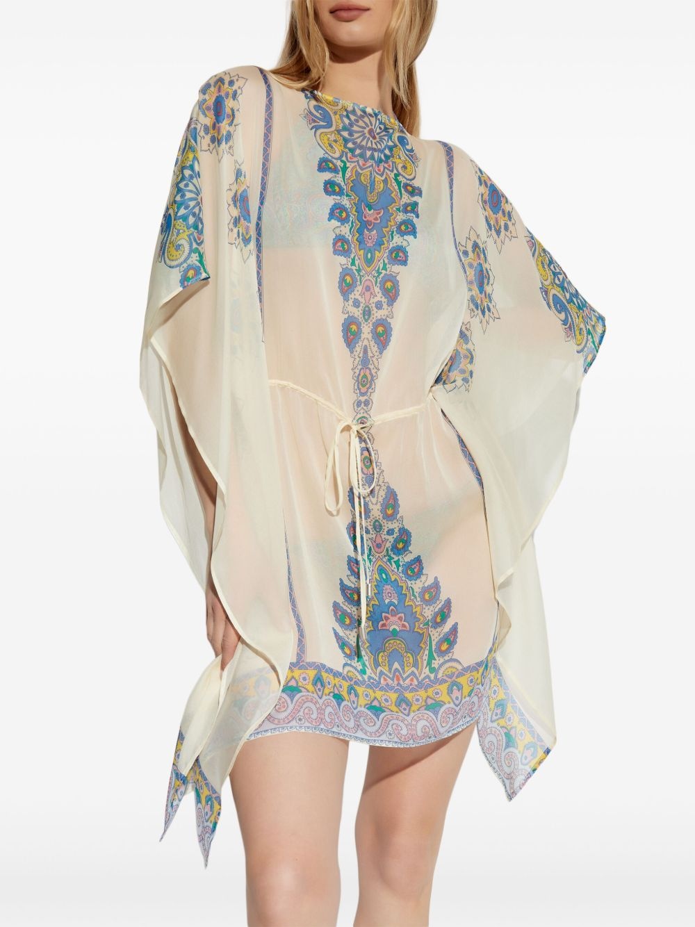 printed silk kaftan - 2