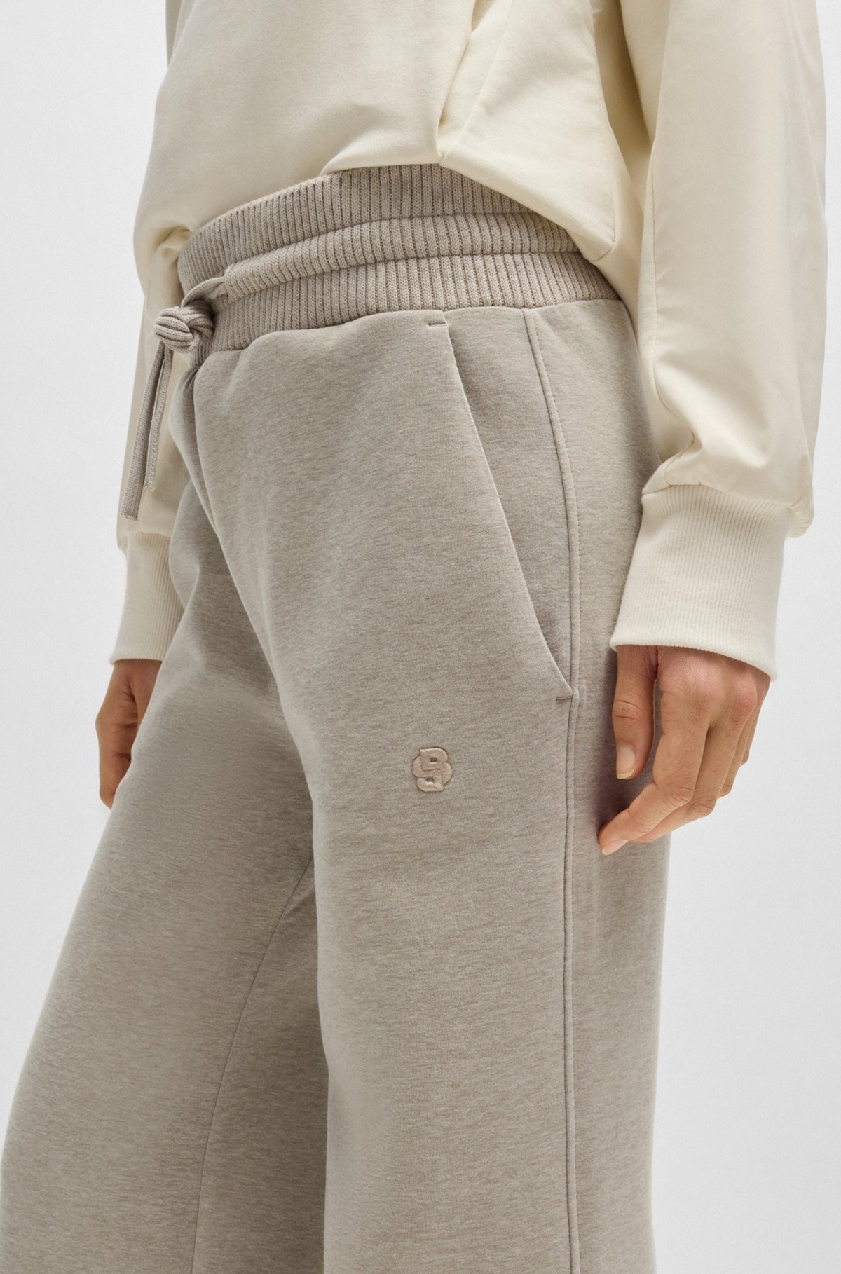 COTTON-JERSEY TRACKSUIT BOTTOMS WITH DOUBLE B MONOGRAM - 5