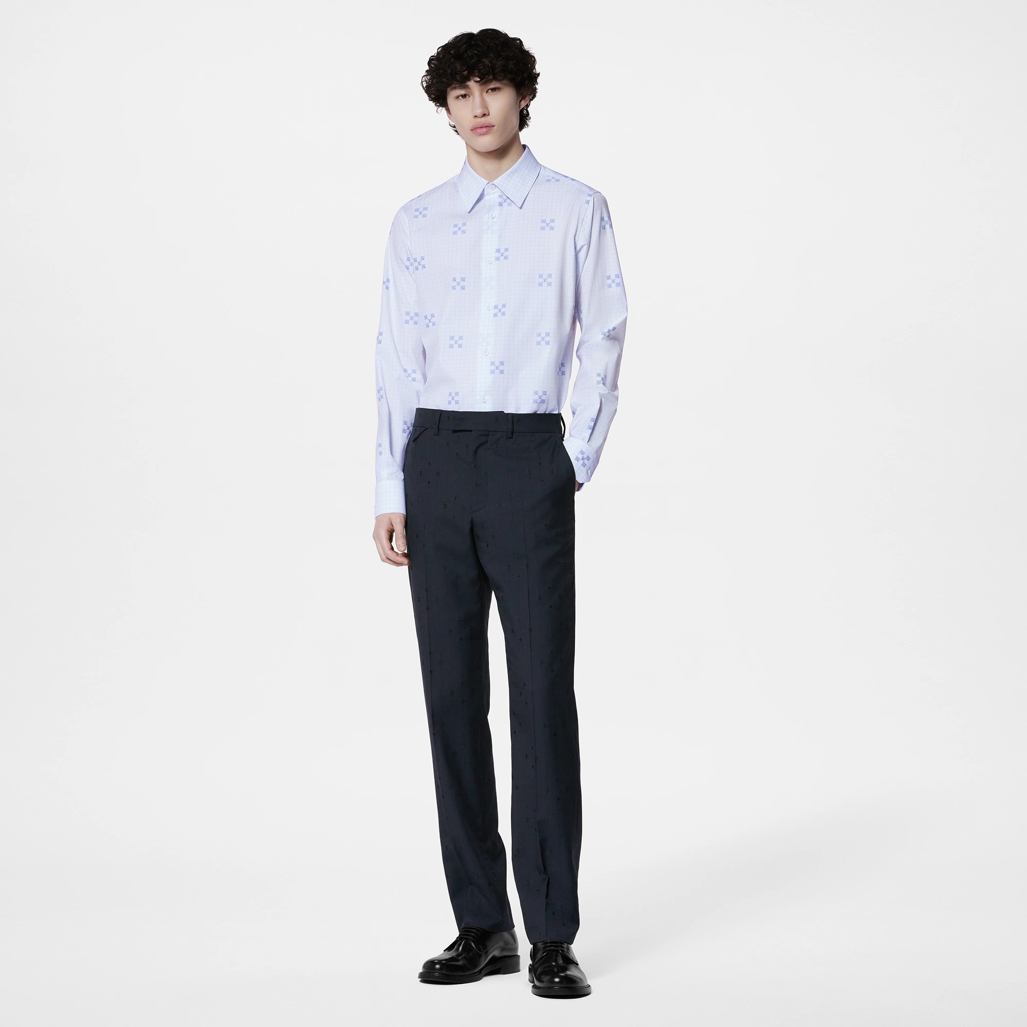 Cotton Long-Sleeved Slim Shirt - 6
