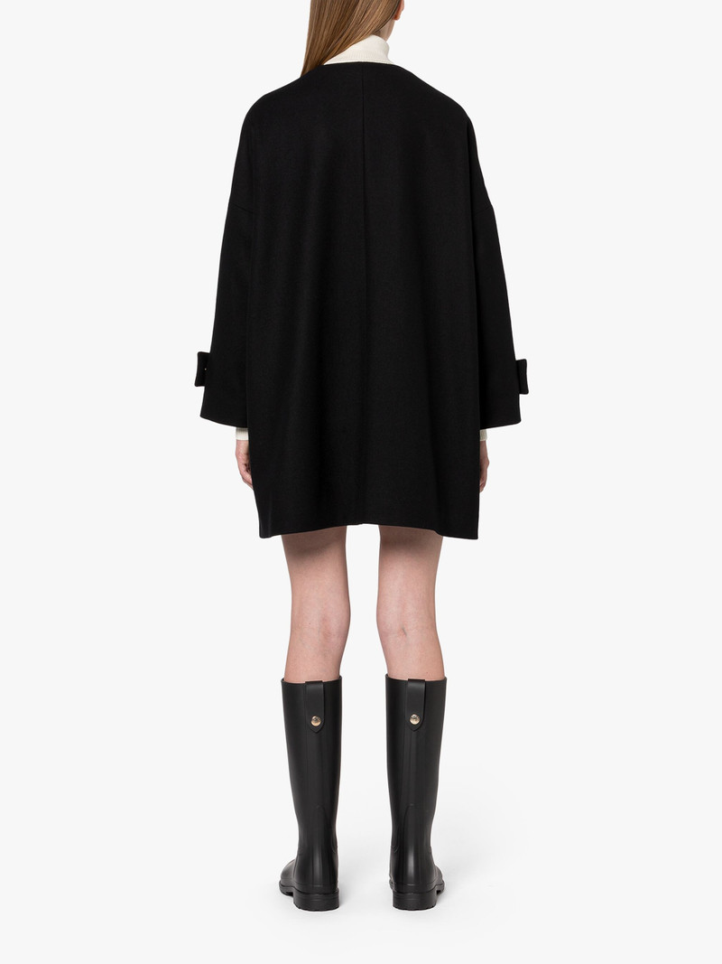HUMBIE BLACK WOOL COLLARLESS COAT 4
