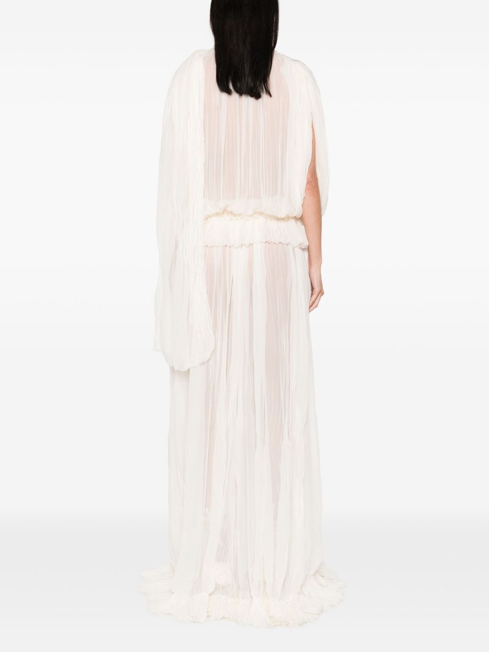 pleated ruffled asymmetric day dress - 4