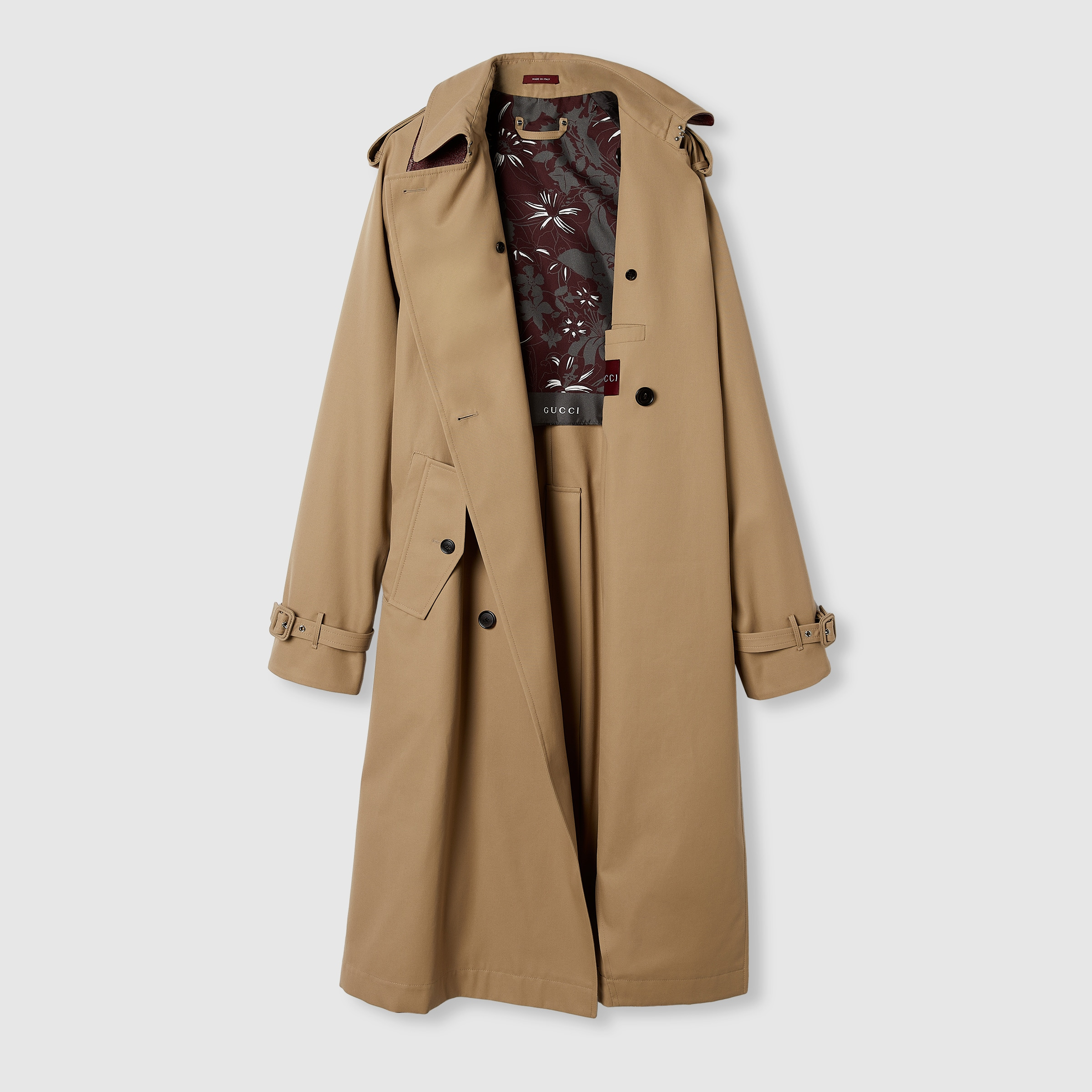 Cotton gabardine trench coat - 9