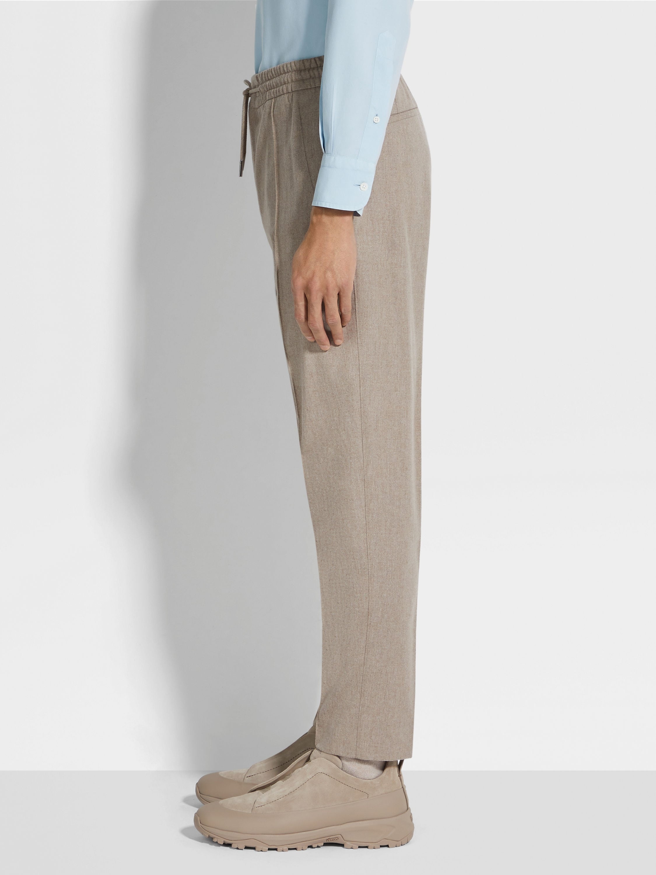 LIGHT TAUPE 15MILMIL15 WOOL JOGGERS - 4