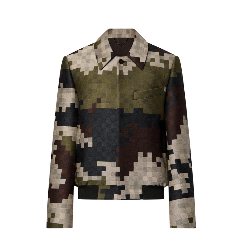 Silk Blend Tailored Damier Blouson 1