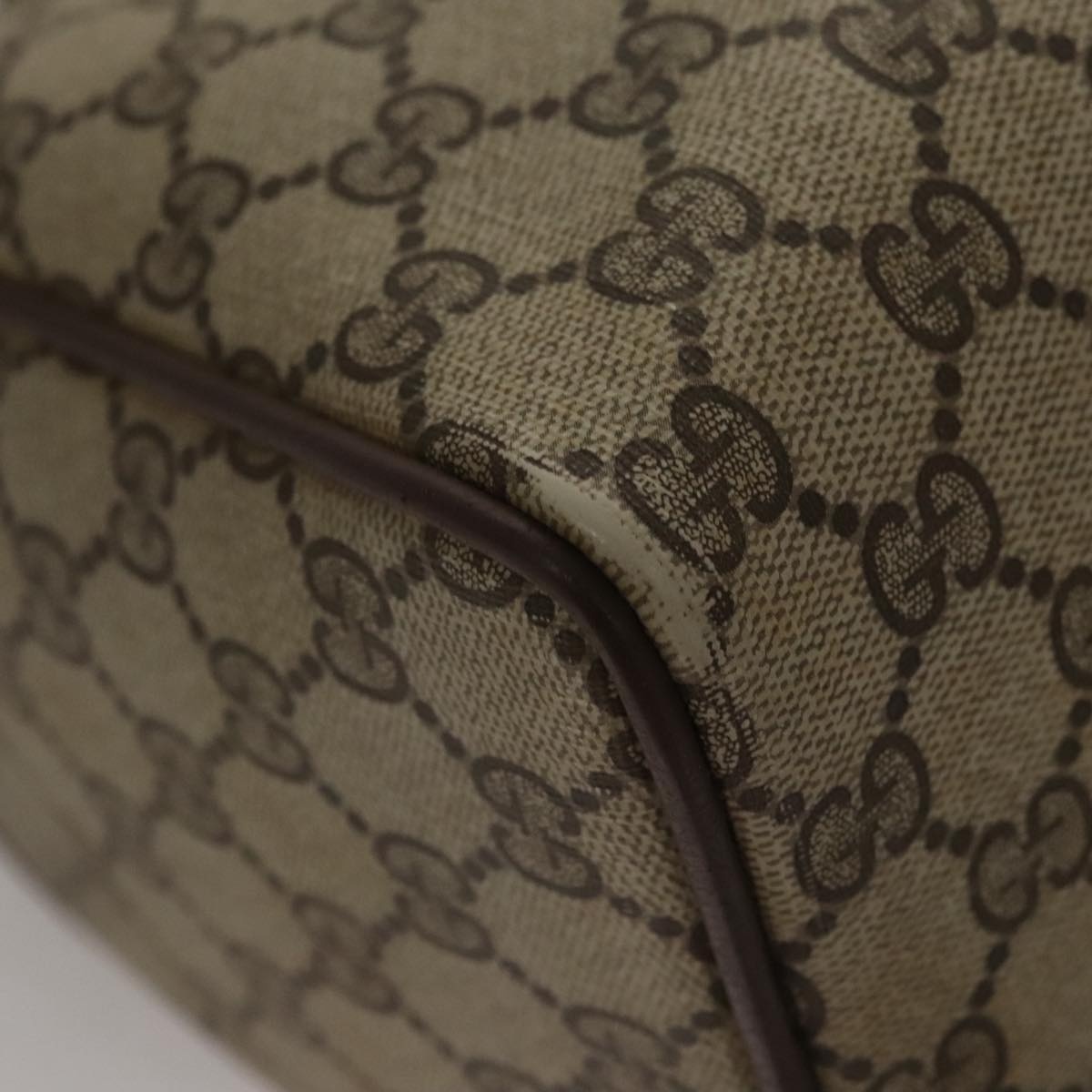 GUCCI GG Supreme Web Sherry Line Hand Bag Pvc Beige Gold 40 02 007 - 16
