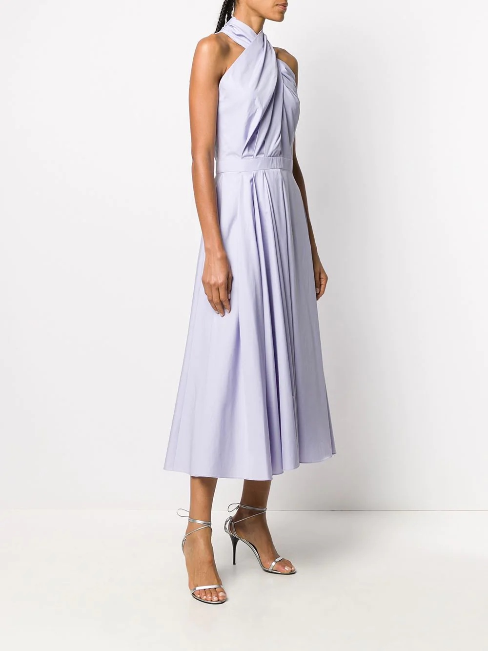 crossover neck midi dress - 3