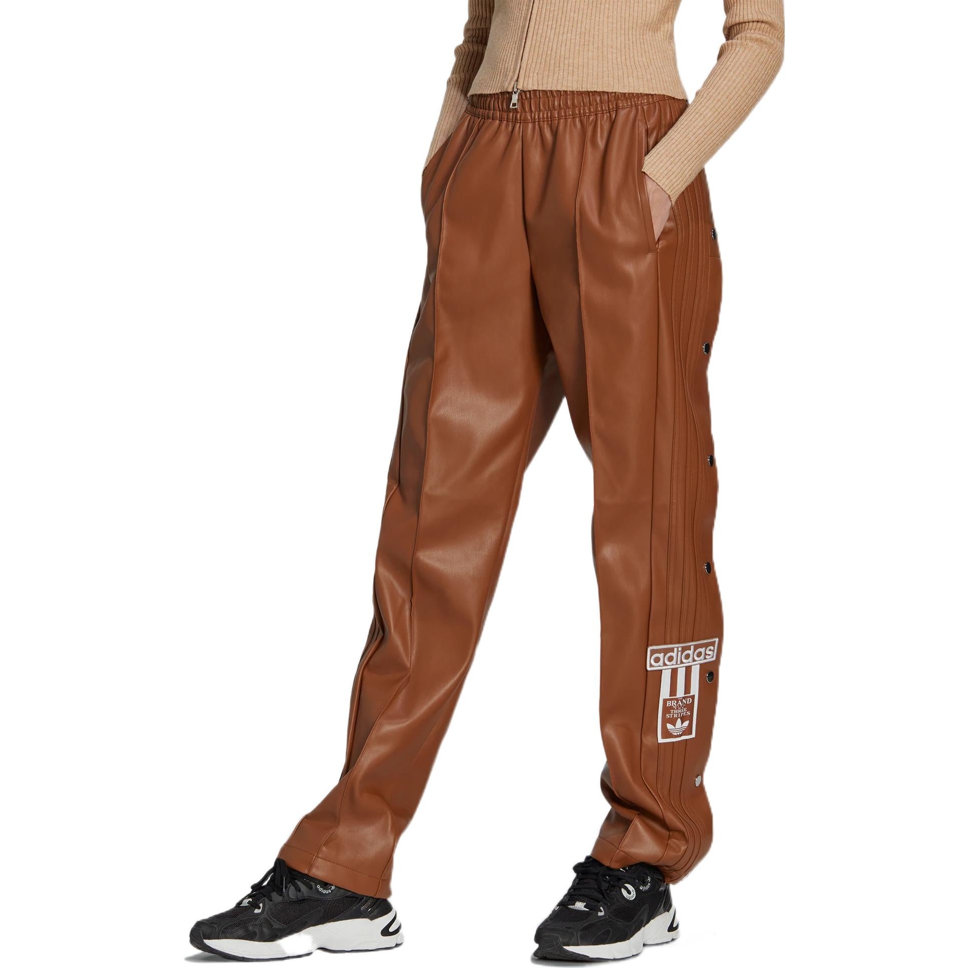 【ADIDAS】Pow Leather Adibreak Trousers - Brown / II6098 adidas (WMNS) adidas Centre Stage Faux Leather Adibreak