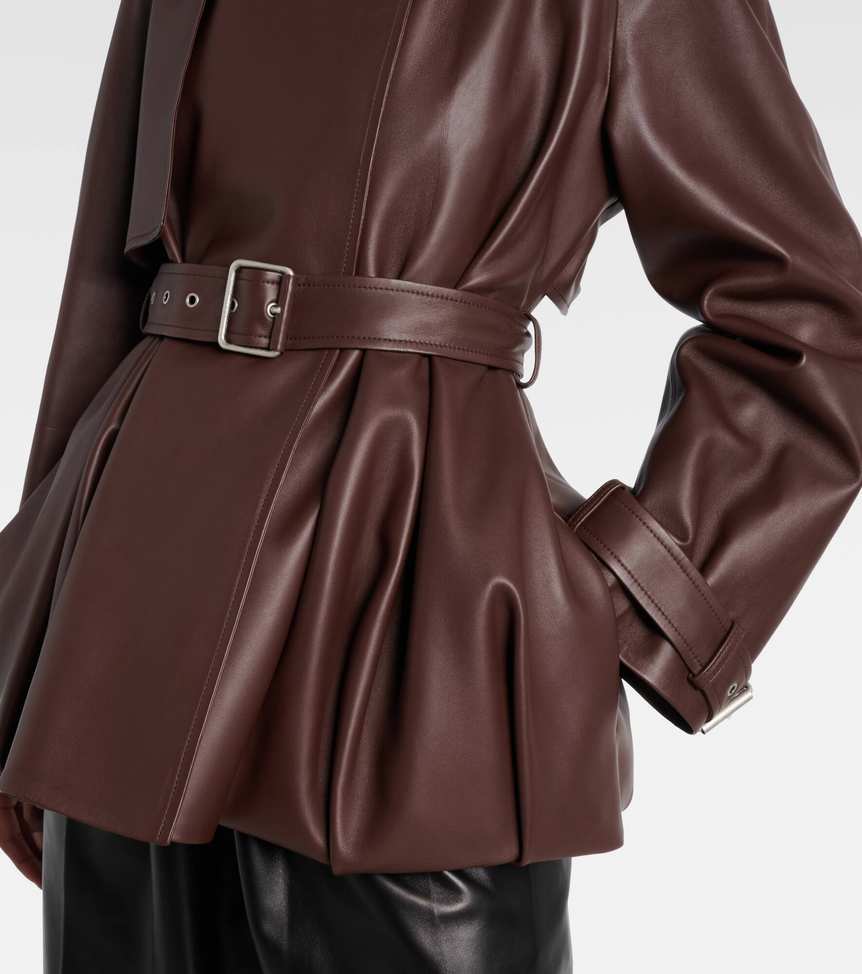 Balloon leather jacket - 5