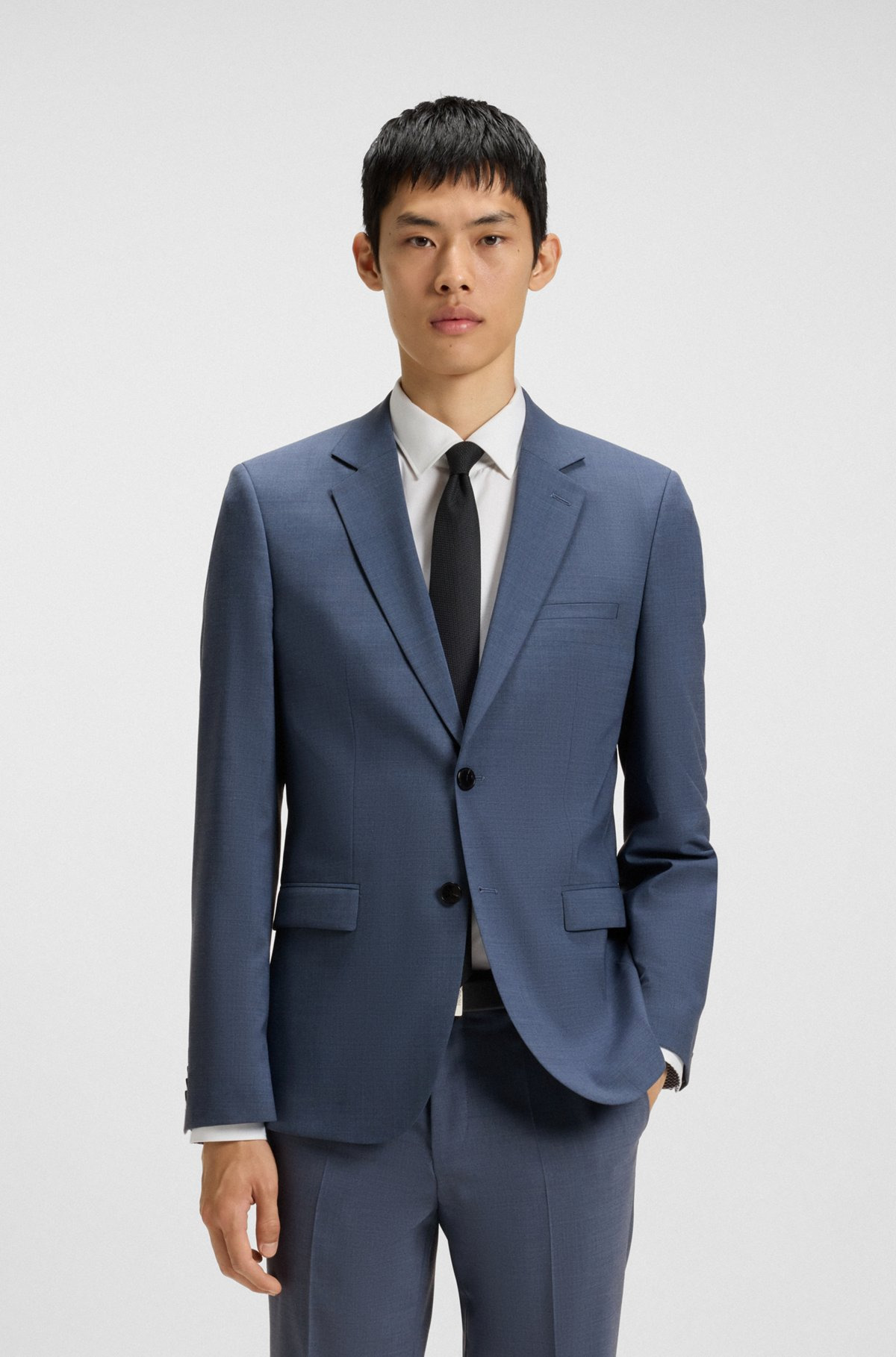 EXTRA-SLIM-FIT SUIT JACKET IN PERFORMANCE-STRETCH DOBBY - 2