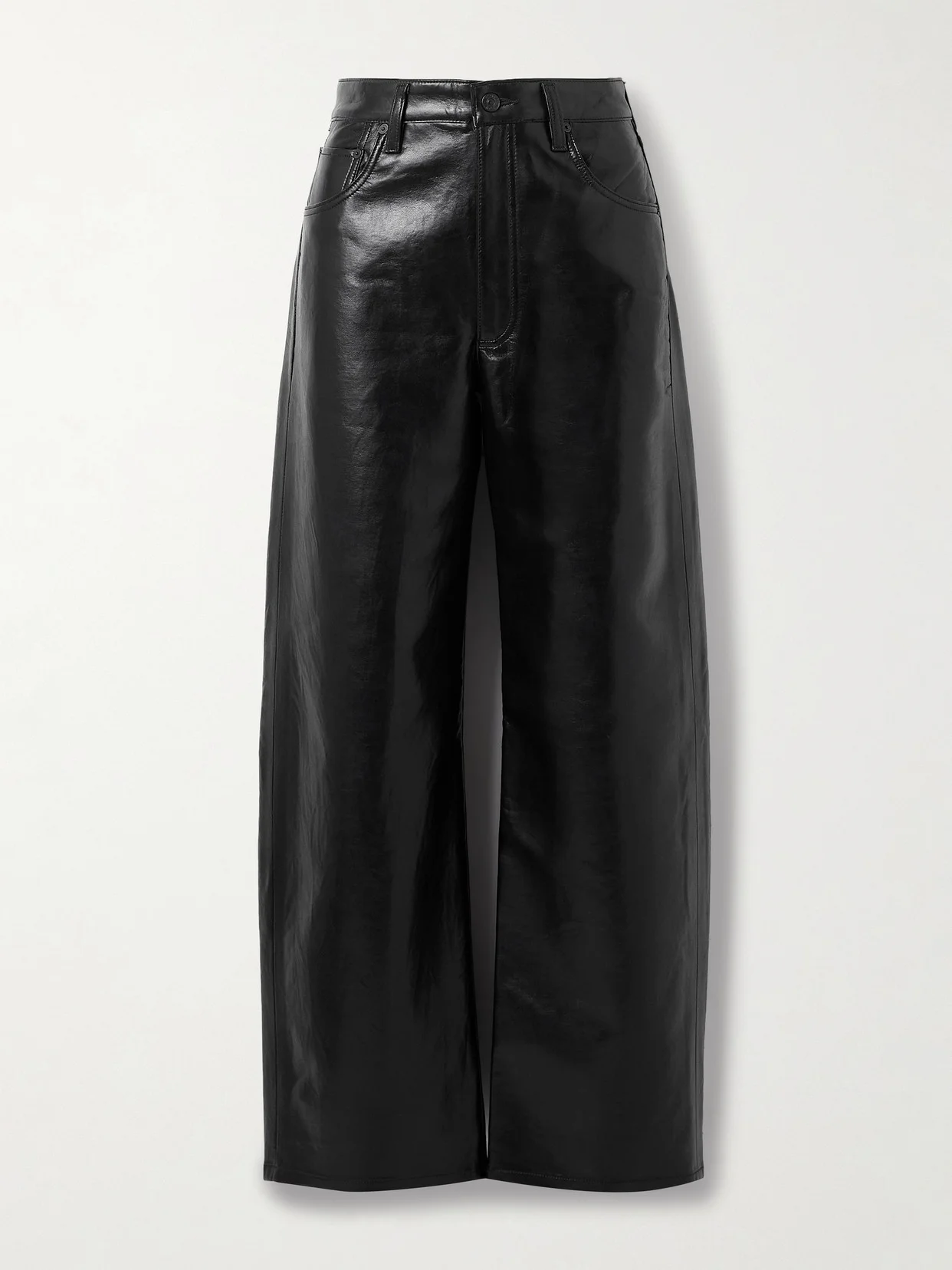 Ayla Baggy Recycled-leather Wide-leg Pants - 1