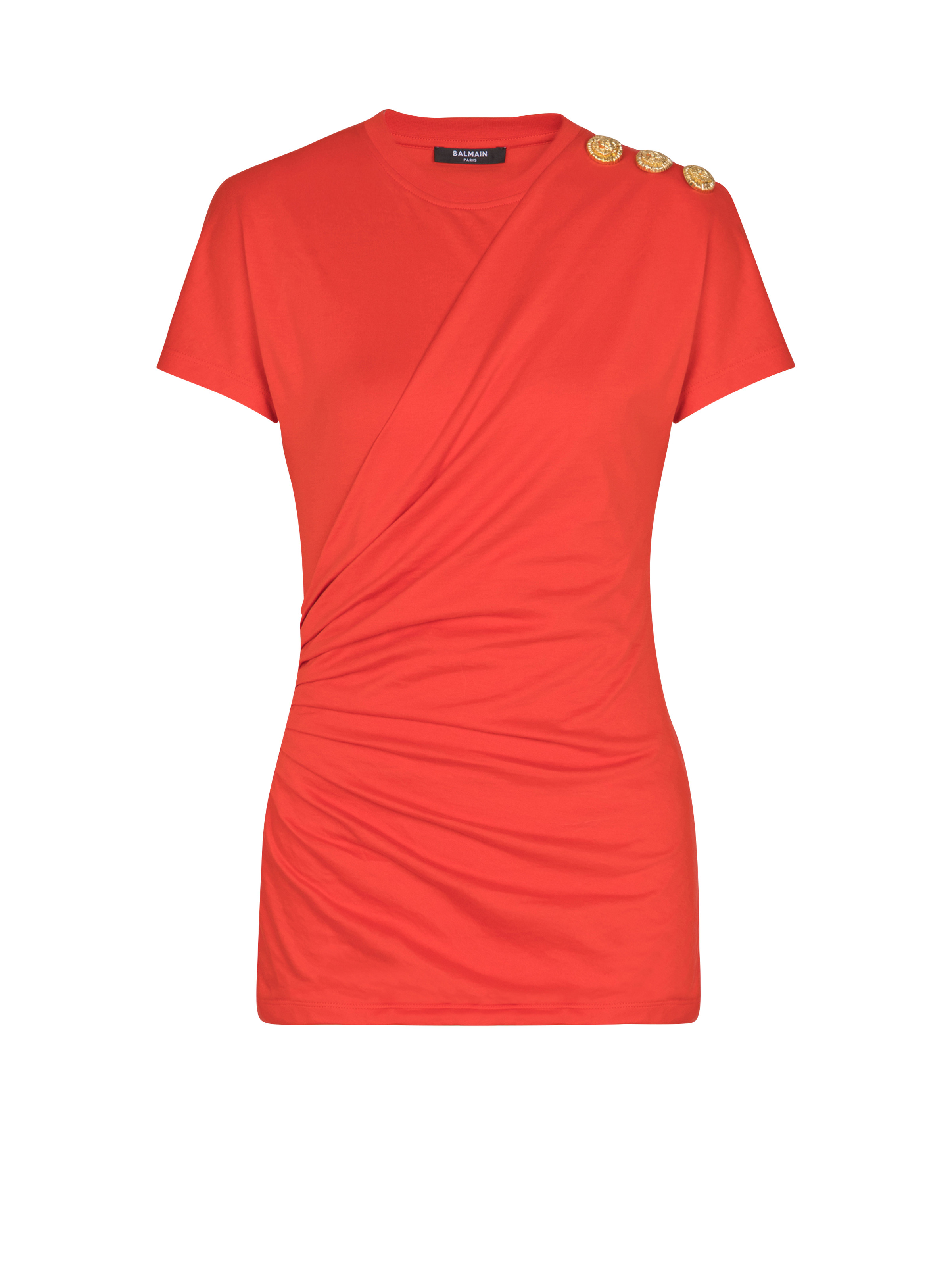 Short-sleeved draped jersey T-shirt - 1
