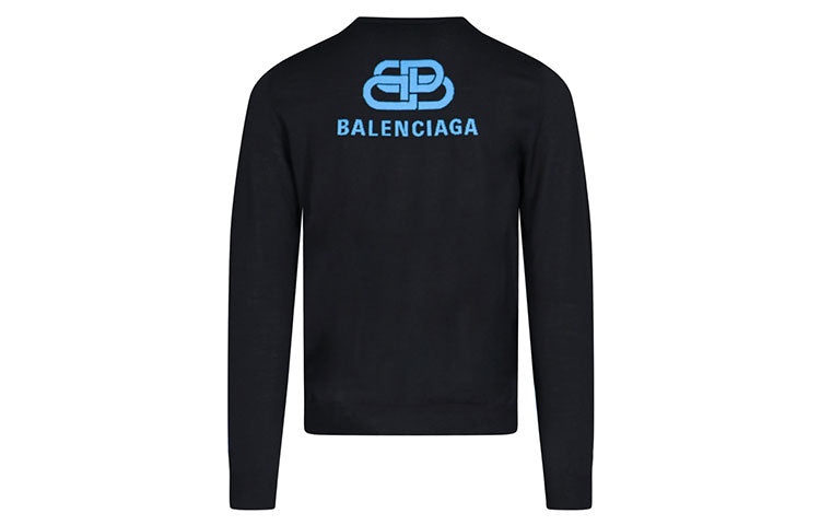 Balenciaga Back Print Interlocked BB Sweatshirt 'Black Blue' 583117T14391710 - 2