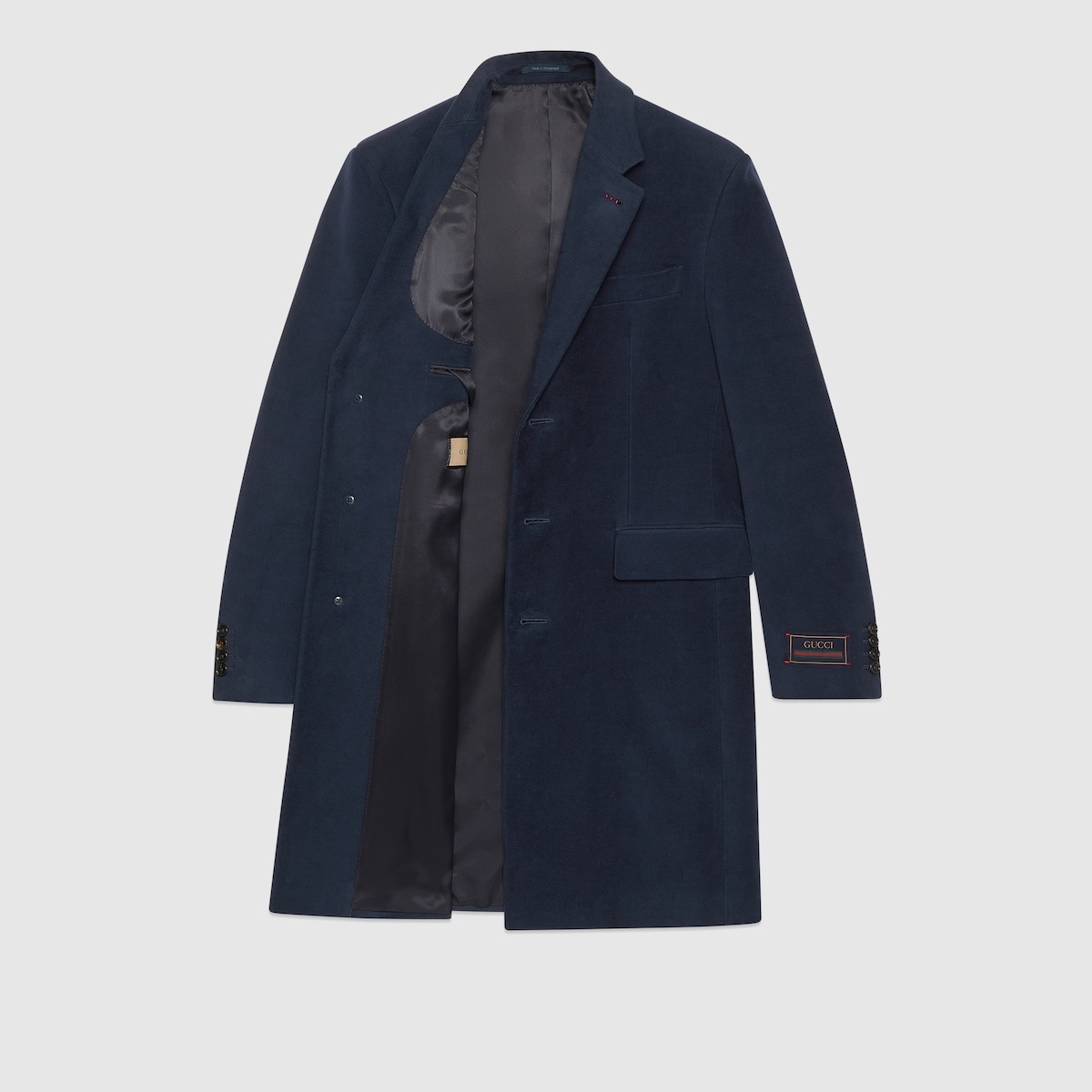 Smooth coat with Gucci Web label - 7