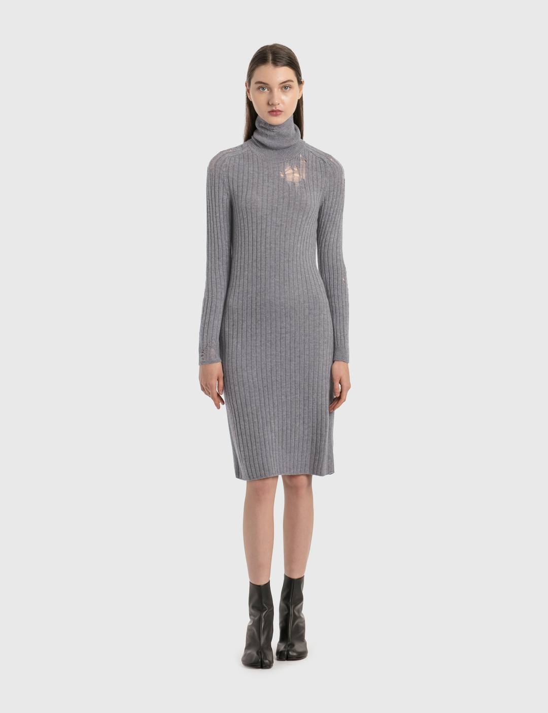 Roll Neck Knit Dress - 1