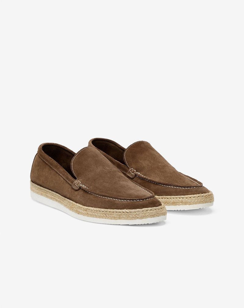 CORNELIANI Brown suede loafers outlook