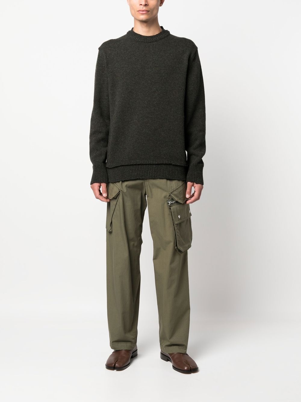 elbow-patch crew neck jumper - 2