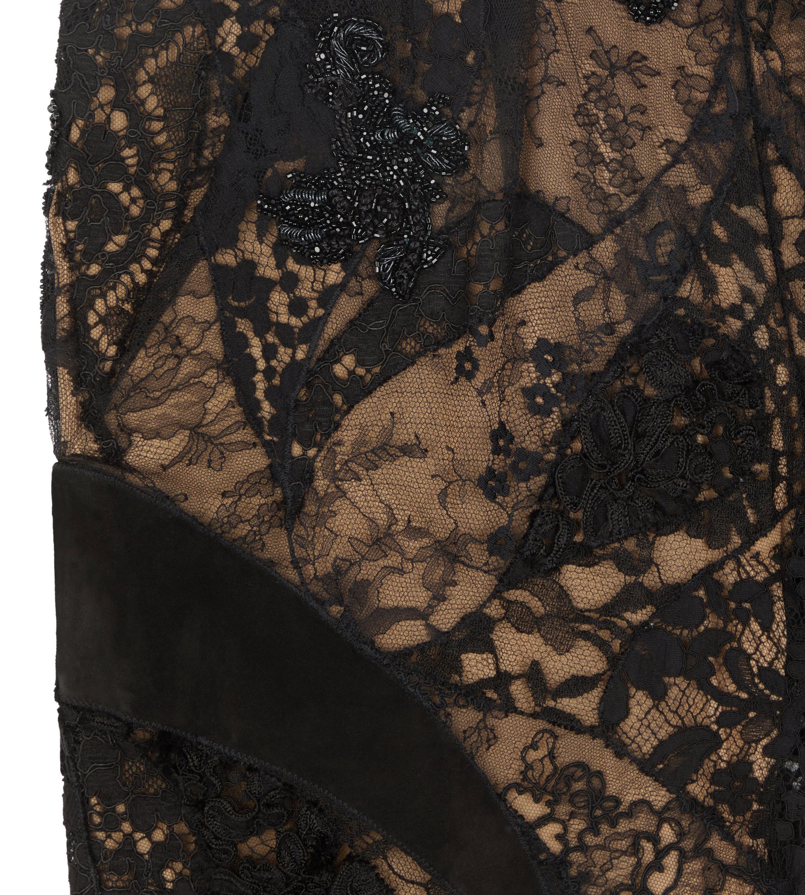 LACE PATCHWORK & JET EMBROIDERY PANTS - 3