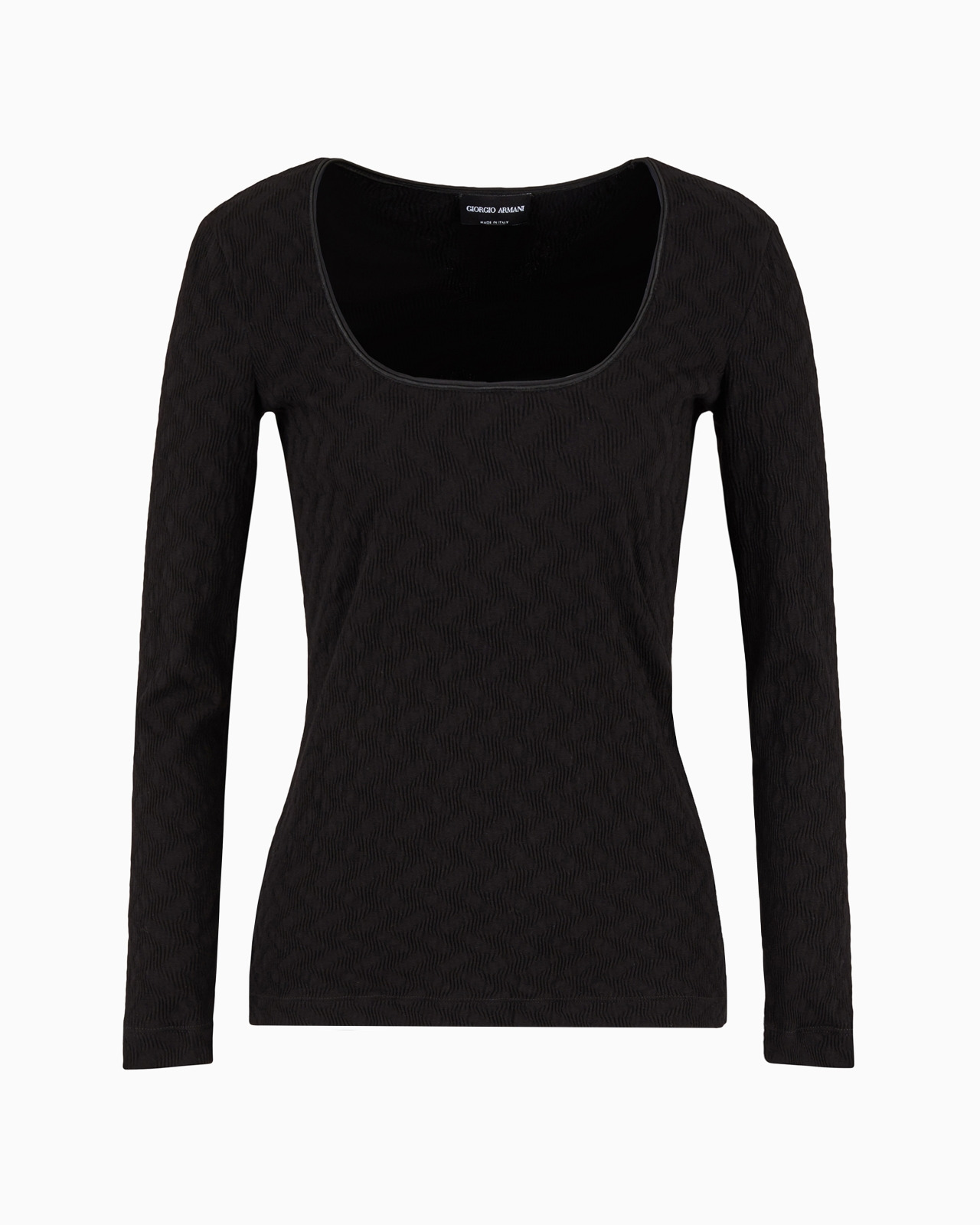 ASV crew-neck jumper in viscose and cashmere jacquard jersey - 1
