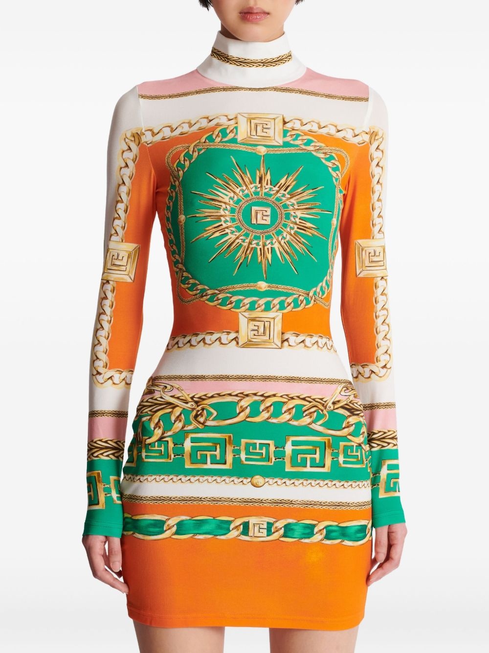 graphic-print bodycon dress - 6