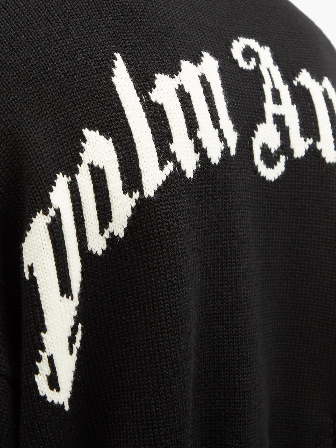 Distressed logo-jacquard wool sweater - 4