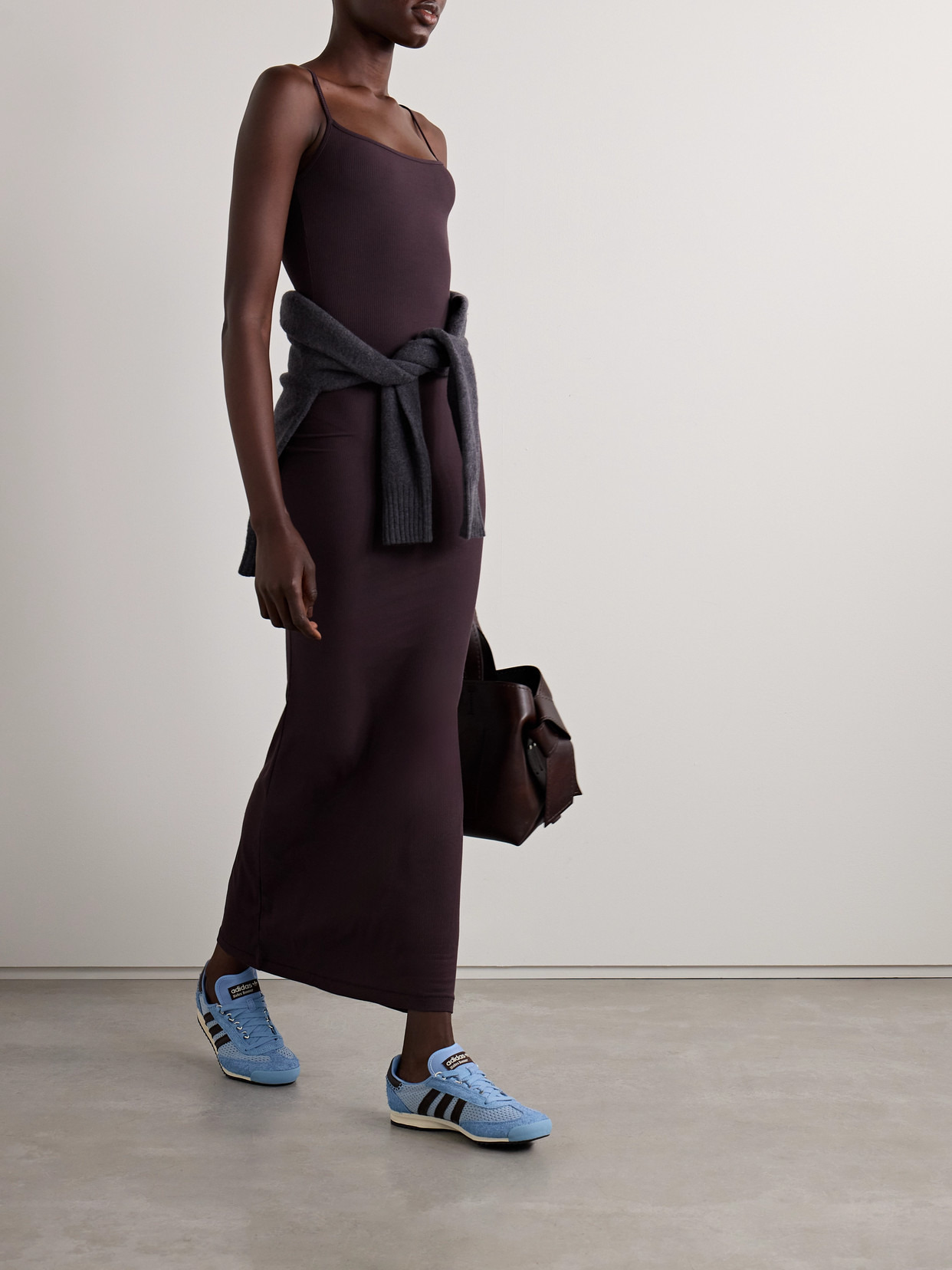 Soft Lounge Ribbed Long Stretch-modal Slip Dress - 2
