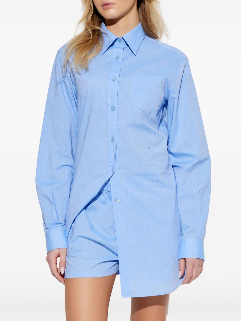 logo-embroidered shirt dress - 3