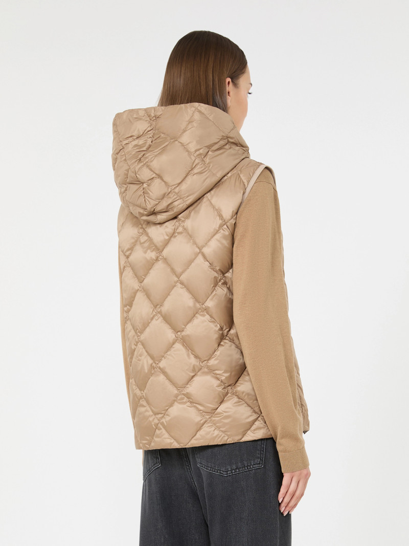 GIOCHI Water-repellent plain-weave fabric padded gilet - CAMEL 4