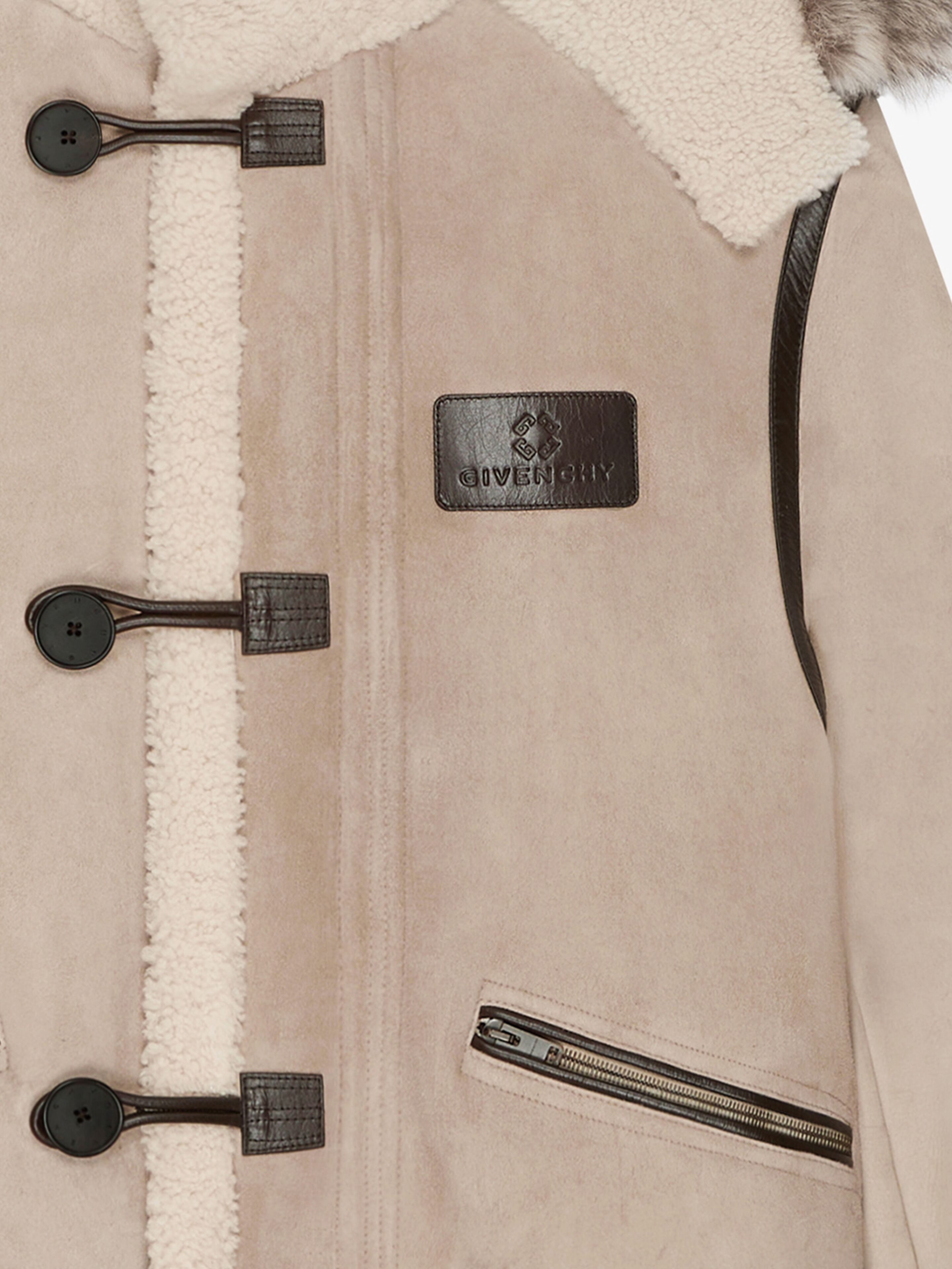DUFFLE COAT IN SHEARLING AND LEATHER - 5