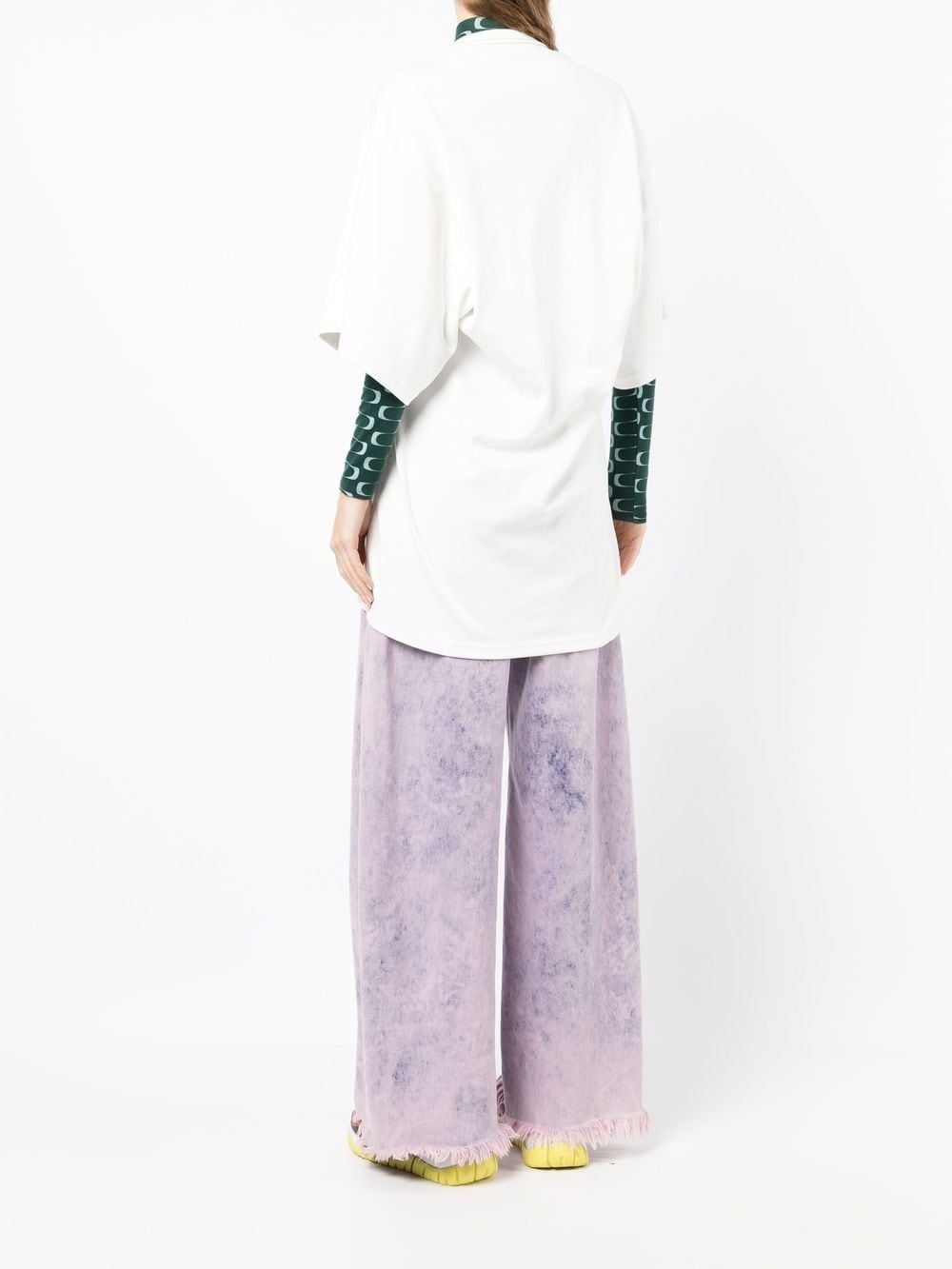 Argyle String Embroidery Oversize T-shirt - 4