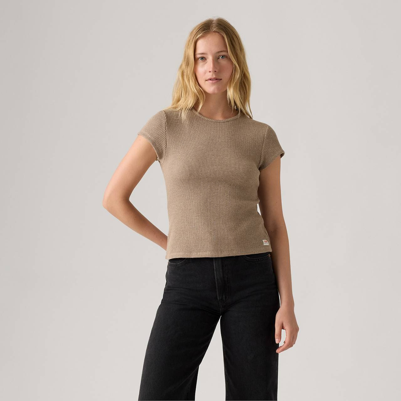 DRY GOODS WAFFLE CAP-SLEEVE TEE - 2