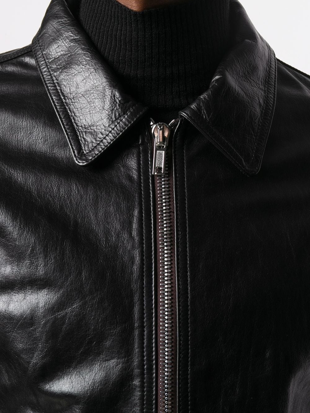 zipped biker jacket - 5