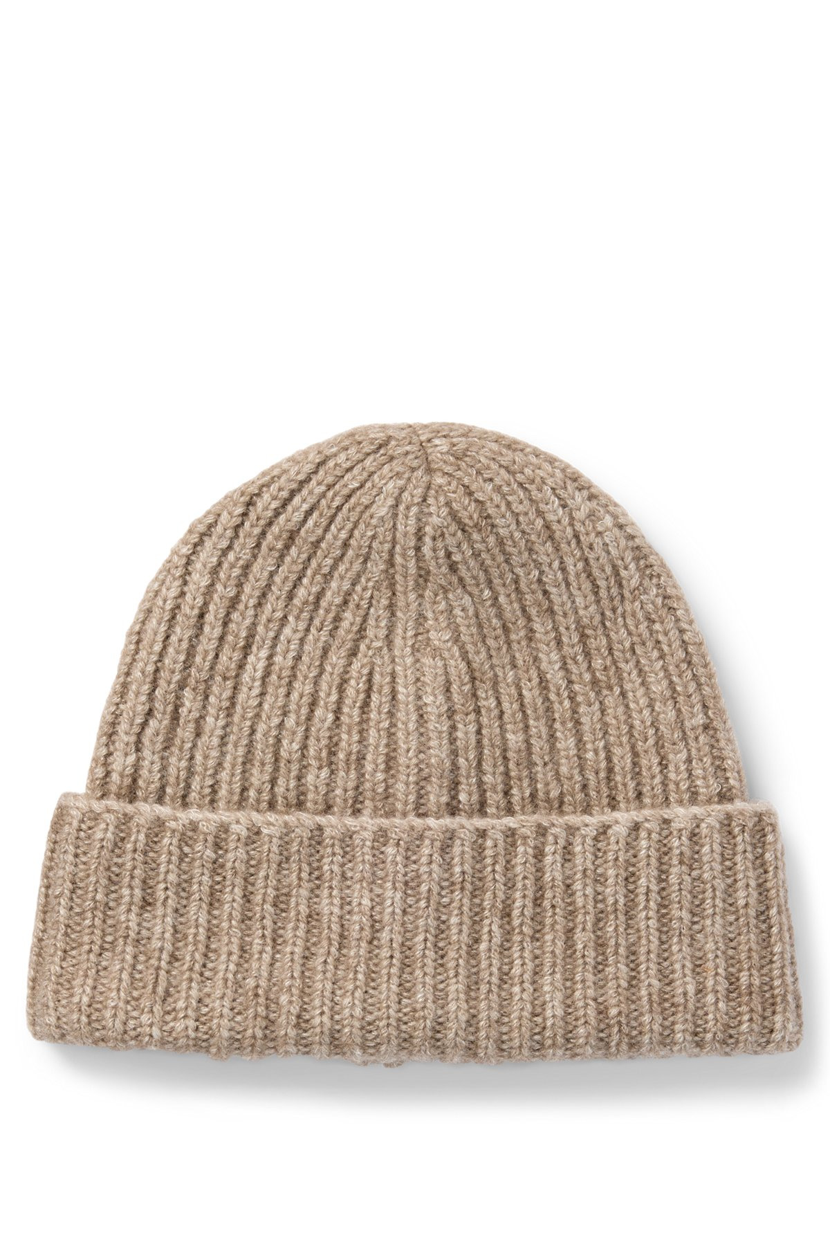 CHUNKY-KNIT BEANIE HAT IN A BISON WOOL-BLEND WITH SILK - 1