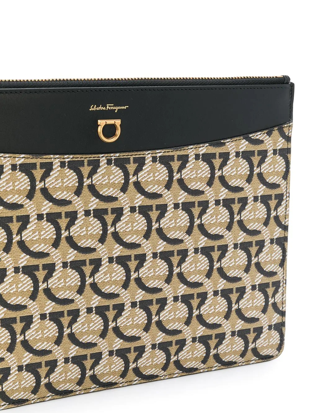 zipped logo-print clutch bag - 4