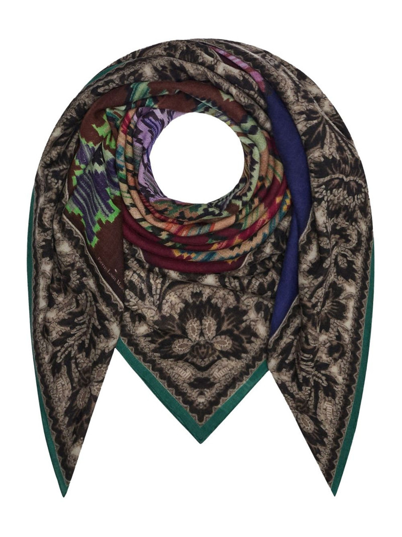 geometric-pattern wool scarf 1