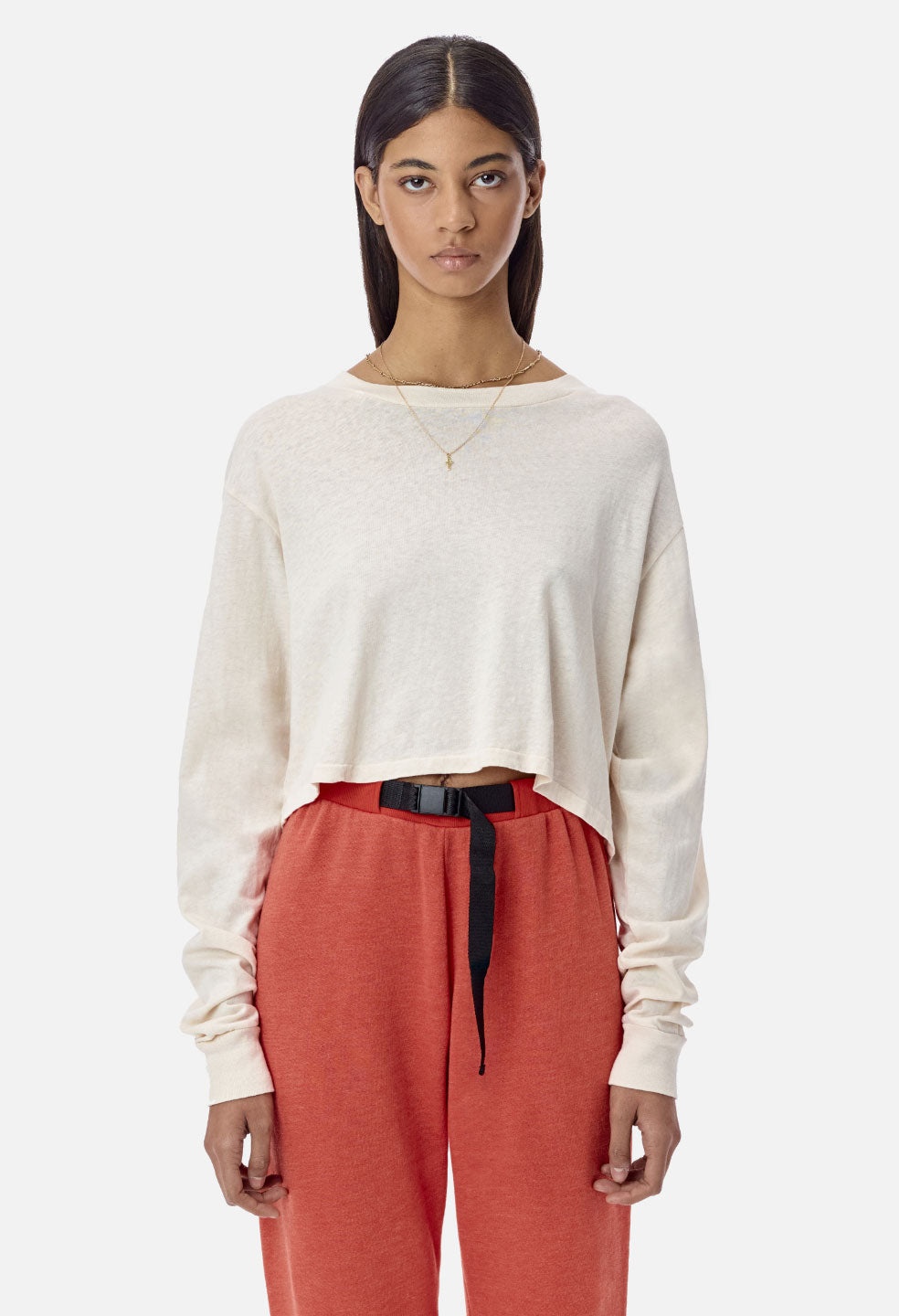 JERSEY LS CROPPED TEE - 2