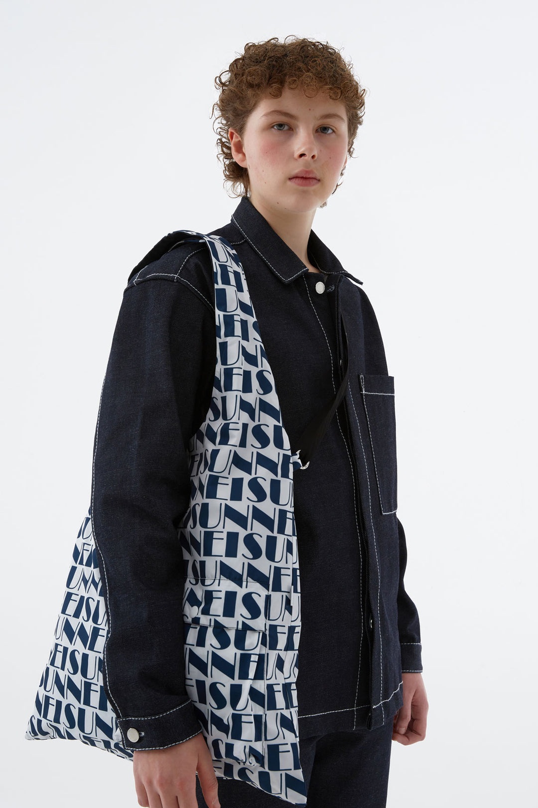 REVERSIBLE NAVY & WHITE LOGO SHOPPER BAG - 7