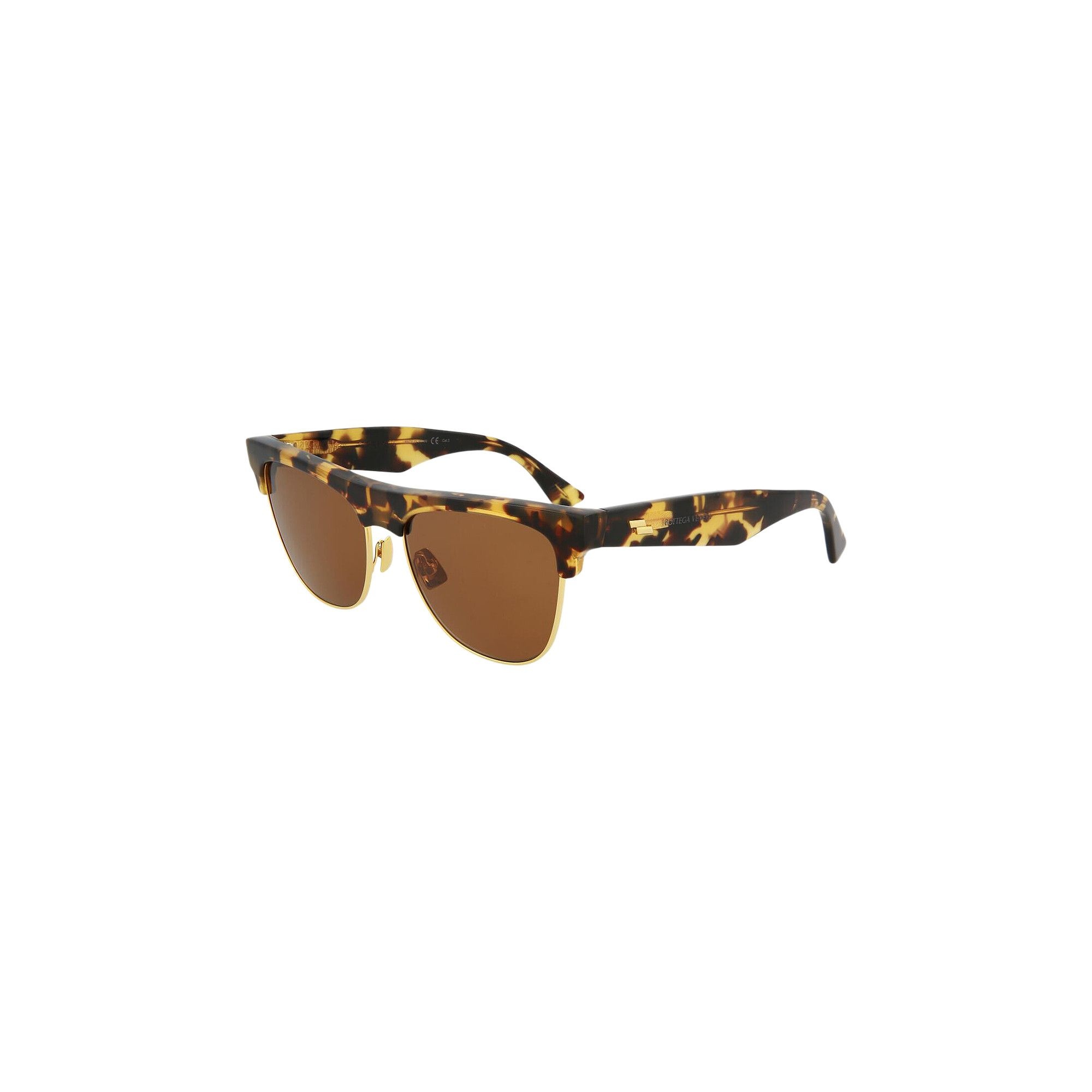 Bottega Veneta Half Frame Sunglasses 'Havana/Brown' - 3